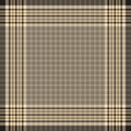 Scarf design for autumn in gold brown, beige, black with houndstooth check plaid pattern. Square elegant neutral dog tooth print.