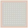 Scarf design in grey, pink, beige. Modern houndstooth checks. Geometric dog tooth graphic background with border lines for spring.