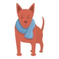Scarf dog clothes icon, cartoon style Royalty Free Stock Photo