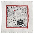 Scarf with hand-drawn abstract picture isolated