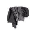 Scarf Isolated, Warm Gray Neckerchief, Autumn Shawl, Single Wool Scarf on White Background Royalty Free Stock Photo