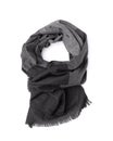 Scarf Isolated, Warm Gray Neckerchief, Autumn Shawl, Single Wool Scarf on White Background