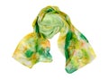 Scarf pattern yellow with green, isolate