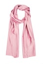 The scarf pink silk, isolated on a white background