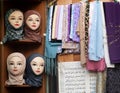 Scarf shop in damascus syria souk Royalty Free Stock Photo