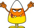 Scaring Candy Corn Cartoon Character Holding Up His Arms