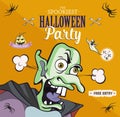 Scaring cartoon character. Vector illustration for halloween party, article, card or brochure, invitation or poster. Set of