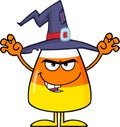 Scaring Halloween Candy Corn With A Witch Hat