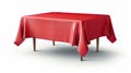 The Scarlet Circle: A Round Table With a Red Tablecloth. Royalty Free Stock Photo