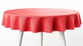 The Scarlet Circle: A Round Table With a Red Tablecloth. Royalty Free Stock Photo