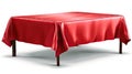 The Scarlet Circle: A Round Table With a Red Tablecloth. Royalty Free Stock Photo