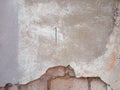 Scarlet gray paint old cracked concrete background, cement wall Royalty Free Stock Photo