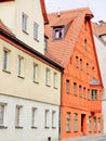 Scarlet half-timbered house in Fuerth (Germany) Royalty Free Stock Photo