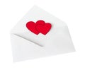 Scarlet heart in a white envelope