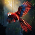 Scarlet Macaw parrot bird Royalty Free Stock Photo