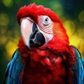 Ai Generated illustration Wildlife Concept of Scarlet Macaw parrot bird Royalty Free Stock Photo