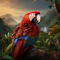Scarlet Macaw parrot bird Royalty Free Stock Photo