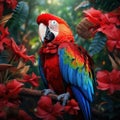 Scarlet Macaw parrot bird Royalty Free Stock Photo