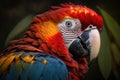 Beautiful Scarlet Macaw Close Up. Colorful and Vibrant Animal. Royalty Free Stock Photo