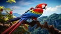 Jungle\'s Gem: Scarlet Macaw in Exotic Splendor