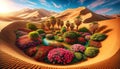 Scarlet Mirage: AI Crafted Red Roses Flourish in Desert Oasis