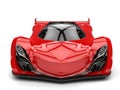 Scarlet red awesome race super car - front view closeup shot Royalty Free Stock Photo