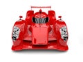 Scarlet red racing super car - front top down view Royalty Free Stock Photo