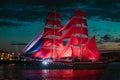 Scarlet Sails, a beautiful holiday for school graduates in St. Petersburg, June 25, 2022 St. Petersburg, Russia