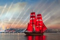 Scarlet Sails celebration in St Petersburg. Royalty Free Stock Photo