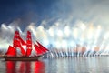 Scarlet Sails celebration in St Petersburg. Royalty Free Stock Photo