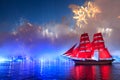 Scarlet Sails celebration in St Petersburg. Royalty Free Stock Photo