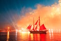 Scarlet Sails celebration in St Petersburg. Royalty Free Stock Photo