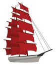 Scarlet Sails, illustration, vector Royalty Free Stock Photo