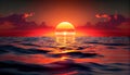 scarlet sunset over the sea. Generative AI, Generative, AI