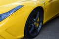 Scarperia Florence, Italy - March 2018 : Detail of Ferrari Sport Cars in the paddock of Mugello Circuit. Royalty Free Stock Photo