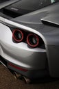 Scarperia Florence, Italy - March 2018 : Detail of Ferrari Sport Cars in the paddock of Mugello Circuit. Royalty Free Stock Photo