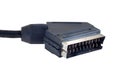 Scart cable on white background, clipping path