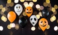 Scary air balloons decoration for halloween party Royalty Free Stock Photo