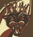 scary angry black panther head vector illustration Royalty Free Stock Photo