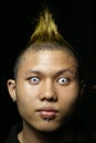 Scary asian mohawk portrait