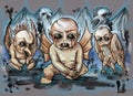 Scary baby demon from Slavic mythology