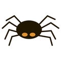 Scary big black spider isolated on white, poisonous isect Royalty Free Stock Photo