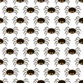 Scary big black spider seamless pattern, poisonous isect Royalty Free Stock Photo
