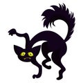 Scary black cat icon, cartoon style Royalty Free Stock Photo