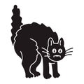 Scary black cat icon, simple style Royalty Free Stock Photo