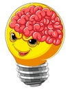 Scary bulb with brain