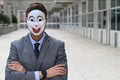 Scary businessman wearing a mask Royalty Free Stock Photo