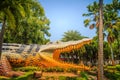 Scary Chalawan crocodile statue at Bueng Si Fai, the public park with lake at Muang district, Pichit province, Thailand. Chalawan