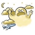 Scary cloud is going to swallow an airplane Royalty Free Stock Photo