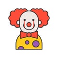 Scary clown, Halloween character icon outline design editable st